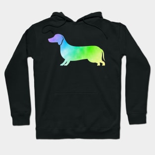 Dachshund Dog Colorful watercolor Silhouette Hoodie